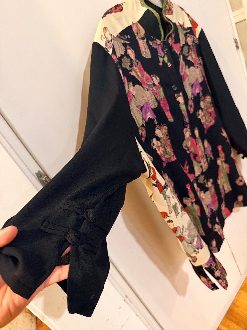 Harari Vintage Silk Asian Geisha Print Blouse - Picture 3 of 6